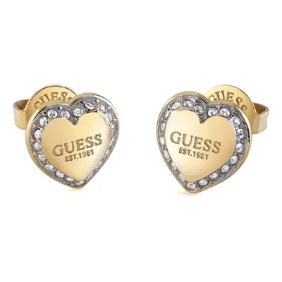 Guess Blyštivé srdíčkové náušnice Fine Heart JUBE01427JWYGT/U