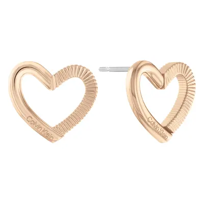 Calvin Klein Půvabné bronzové náušnice Srdíčka Minimalist Hearts 35000392