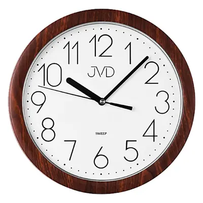 JVD Nástěnné hodiny s plynulým chodem H612 Dark Brown