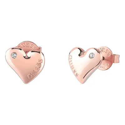 Guess Krásné bronzové náušnice pecky Fluid Hearts JUBE02303JWRGT/U