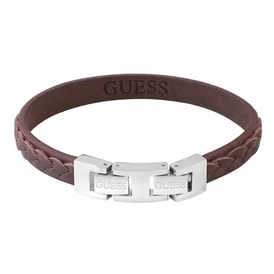 Guess Stylový náramek z pravé hnědé kůže Tuson JUMB02143JWSTTMT