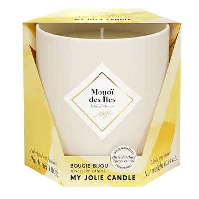 My Jolie Candle Vonná svíčka 36h s náramkem Beige Les Essentielles Ostrov Monoi 320322