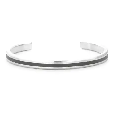 Rebel&Rose Pevný otevřený náramek z oceli Bangle Brushed Black RR-MB001-S 19 cm - L