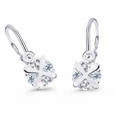 Cutie Jewellery Něžné dětské náušnice z bílého zlata C2753-10-X-2 fuchsiová