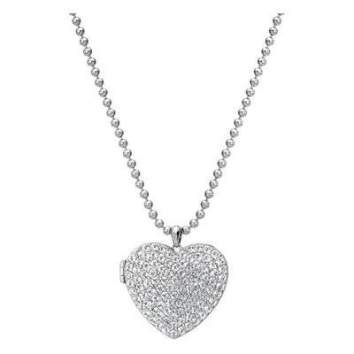 Hot Diamonds Stříbrný srdíčkový náhrdelník s diamantem Memories Heart Locket DP770