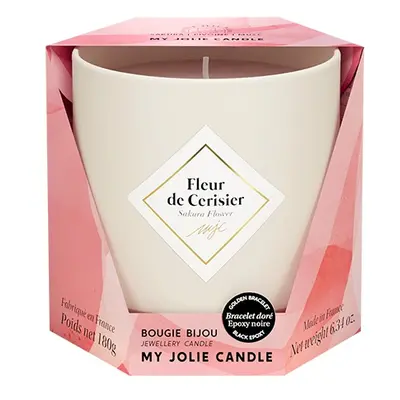 My Jolie Candle Vonná svíčka 36h s náramkem Black Les Essentielles Třešňový květ 320328