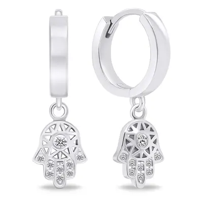 Brilio Silver Fashion stříbrné kruhy Hamsa EA643W