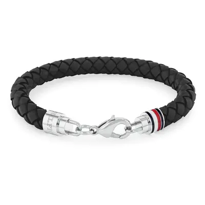 Tommy Hilfiger Elegantní pánský náramek z černé kůže 2790545