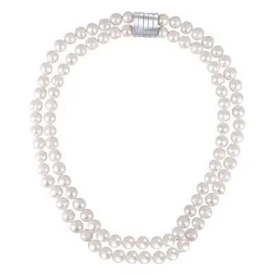 JwL Luxury Pearls Dvojitý/dvouřadý náhrdelník z pravých bílých perel JL0656