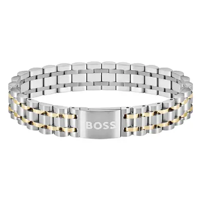 Hugo Boss Elegantní ocelový bicolor náramek pro muže Owan 1580647