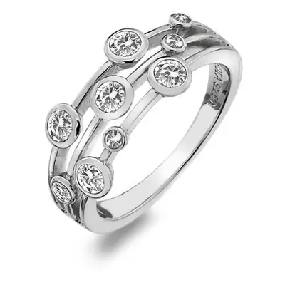 Hot Diamonds Luxusní stříbrný prsten s topazy a diamantem Willow DR207 54 mm