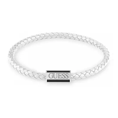 Guess Bílý kožený náramek Acapulco JUMB02142JWSTWIS