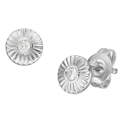 Fossil Elegantní stříbrné náušnice s krystalem Circle JFS00617040