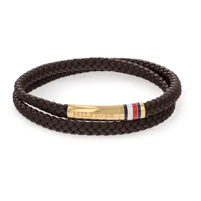 Tommy Hilfiger Hnědý kožený náramek s ocelovým zapínáním 2790551