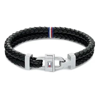 Tommy Hilfiger Stylový kožený náramek s ocelovou ozdobou 2790361