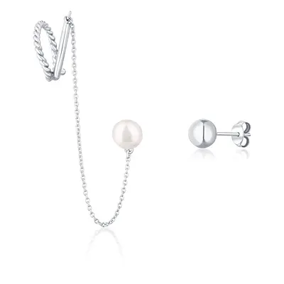 JwL Luxury Pearls Asymetrické náušnice s pravou perlou JL0747