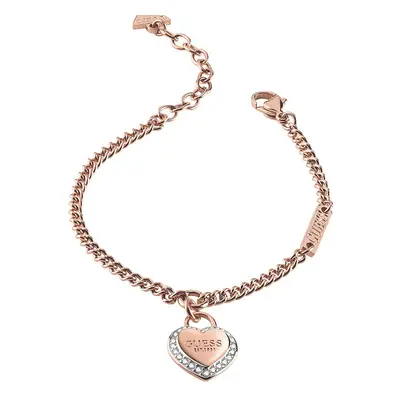 Guess Módní pozlacený náramek Fine Heart JUBB01422JWRG 17 - 21 cm - L