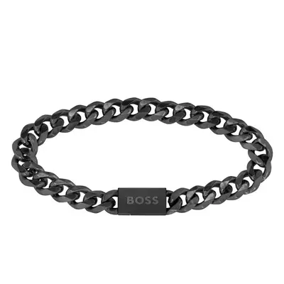 Hugo Boss Stylový černý náramek pro muže Chain Link 1580145 19 cm