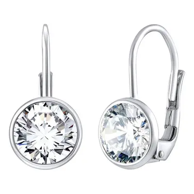 Silvego Elegantní stříbrné náušnice s čirými Swarovski Zircony SILVEGOB70607S