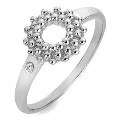 Hot Diamonds Krásný stříbrný prsten s diamantem Blossom DR278 59 mm