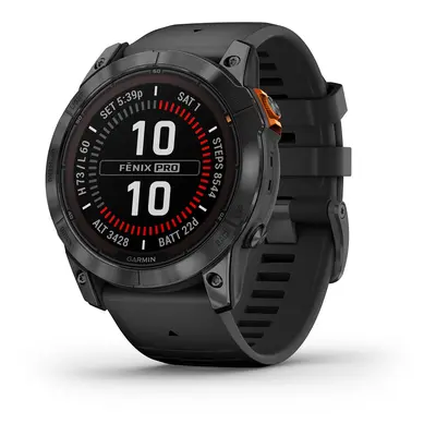 Garmin Garmin fenix 7X PRO Solar + mapy Topo Czech PRO - Gray / Black Silicone Band (010-02778-0