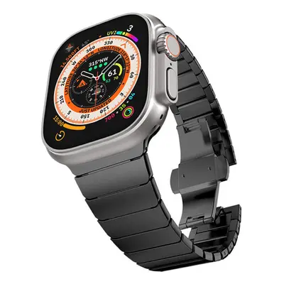 4wrist Ocelový tah s motýlovou sponou pro Apple Watch 38/40/41 mm - Black