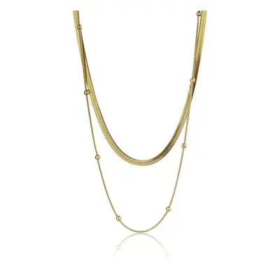 Marc Malone Dvojitý pozlacený náhrdelník Evangeline Gold Necklace MCN23089G