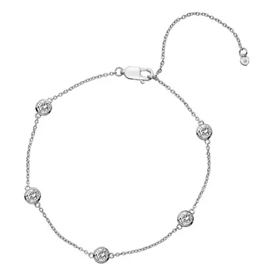 Hot Diamonds Stříbrný náramek s topazy a pravým diamantem Willow DL580