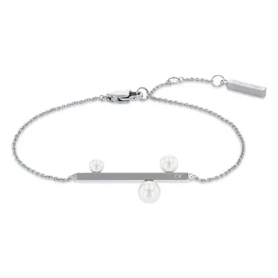 Calvin Klein Elegantní ocelový náramek s perlami Minimal Pearl 35000177