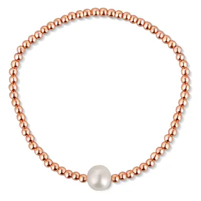 JwL Luxury Pearls Bronzový korálkový náramek s pravou sladkovodní perlou JL0715