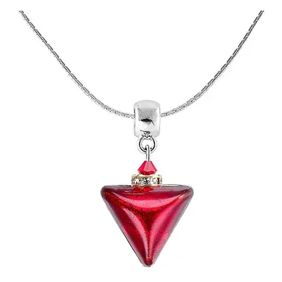 Lampglas Svůdný náhrdelník Red Triangle s 24karátovým zlatem v perle Lampglas NTA4