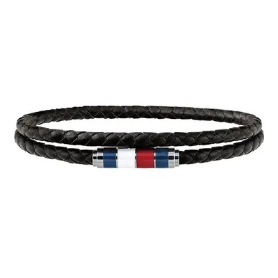 Tommy Hilfiger Stylový černý kožený náramek TH2790056