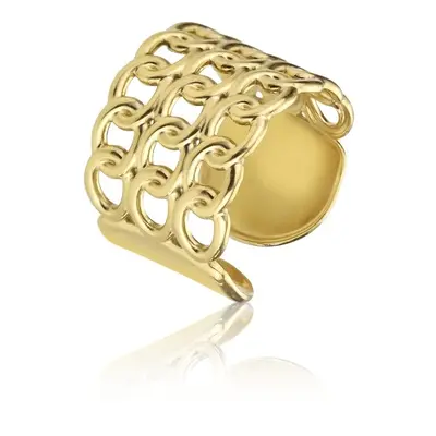 Marc Malone Výrazný otevřený pozlacený prsten Iris Gold Ring MCR23012G