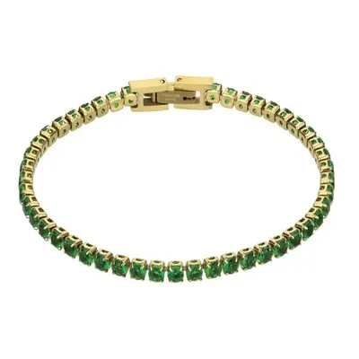 Marc Malone Tenisový pozlacený náramek Tessa Green Bracelet MCB23055G