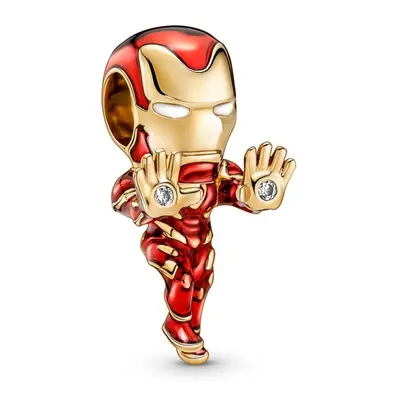 Pandora Jedinečný pozlacený přívěsek Iron Man Marvel Shine 760268C01