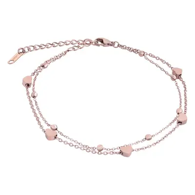 Troli Moderní pozlacený náramek z oceli Heart Rose Gold