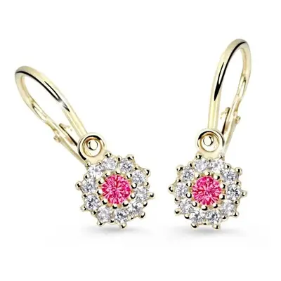 Cutie Jewellery Zlaté dětské náušnice C2749-10-X-1 růžová