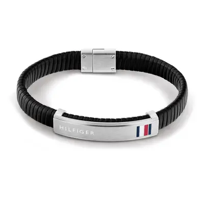 Tommy Hilfiger Moderní černý kožený náramek 2790349