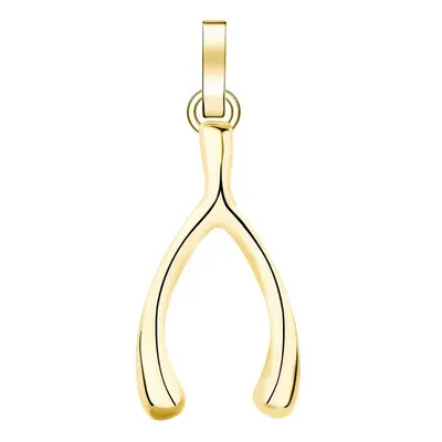 Rosefield Slušivý pozlacený přívěsek Wishbone The Pendant PE-Gold-WISHBONE