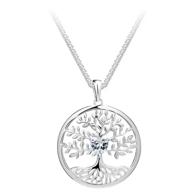 Preciosa Krásný stříbrný náhrdelník Strom života Sparkling Tree of Life 5329 00 (řetízek, přívěs