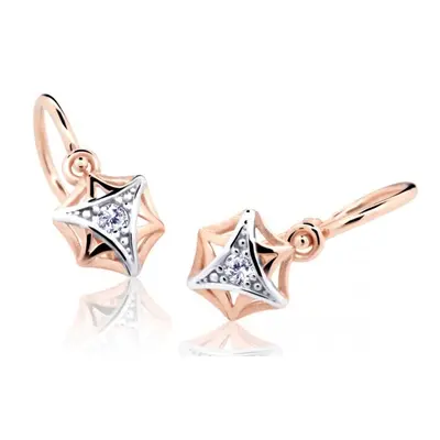 Cutie Jewellery Dětské náušnice z růžového zlata C2209-10-X-4 bílá