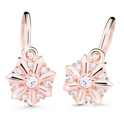 Cutie Jewellery Půvabné dětské náušnice z růžového zlata C2754-10-X-4 bílá