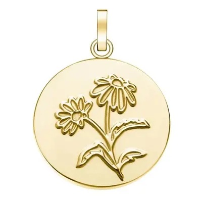 Rosefield Půvabný pozlacený přívěsek PE-Gold-Daisy Flower Coin