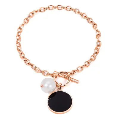 JwL Luxury Pearls Ocelový náramek s pravou perlou JL0481CH