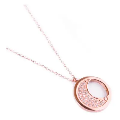 Vuch Módní bronzový náhrdelník Rose gold moon