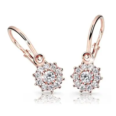 Cutie Jewellery Dětské náušnice z růžového zlata C2749-10-X-4 bílá