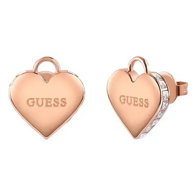 Guess Romantické bronzové náušnice Srdíčka Falling In Love JUBE02231JWRGT/U