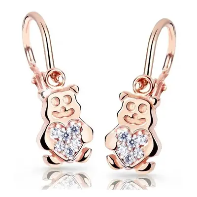 Cutie Jewellery Dětské náušnice z růžového zlata Medvídci C2751-10-X-4 růžová