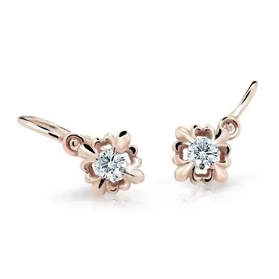 Cutie Jewellery Roztomilé dětské náušnice z růžového zlata C2212-10-X-4 fuchsiová