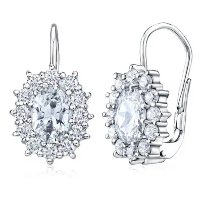 Silvego Stříbrné náušnice s čirými Swarovski® Zirkony SILVEGOB31571-SW